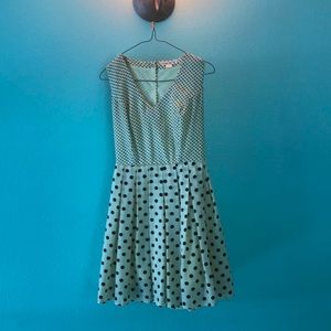 Polka dot open back dress